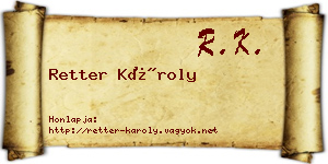 Retter Károly névjegykártya